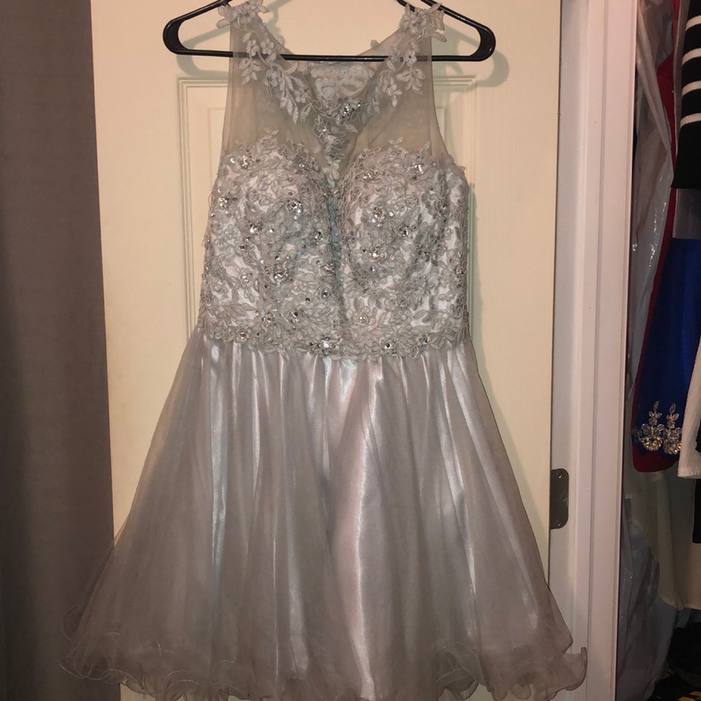 Gray Short Ruffled Dress